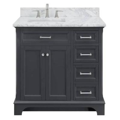 China Customized Size Black Wash Basin Bathroom Cabinet Modern Wooden Natural Marble Sink For Bathroom Cabinet for sale