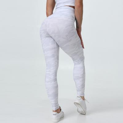 China Breathable simple white fitness yoga pants to prevent embarrassment sector women's high-waisted fitness sports pants for sale