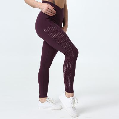 China Breathable Breathable Pure Color And Quick-drying Fitness Yoga Pants Women's High-waist Fitness Sports Tight-fitting Pants for sale