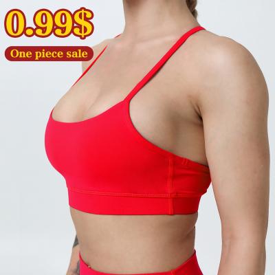 China Sports Only $1 High Impact Yoga Bra Free Breathable Yoga Bra Push Up Sports Bra Tops Fitness Women for sale