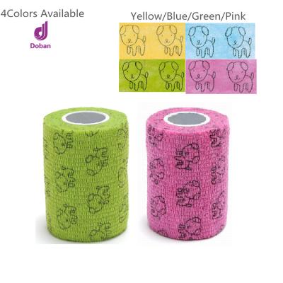 China Pet / Horse / Dog / Veterinary Medical / Sports Nonwoven Wrap Custom Printed Cohesvie Bandage for sale