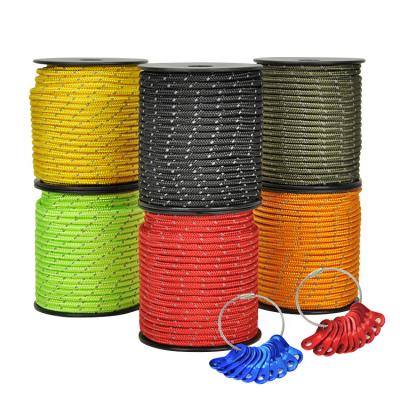 China Adjustable Tent Camping Tent Rope Elastic Rise Glow In The Dark Guyline Windproof Tent With Aluminum Eye Loop Tensioner for sale