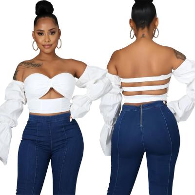 China QUICK DRY Hot Selling Amazon Tube Top Long Sleeve Sexy Halter Top Fashion One Piece Women for sale