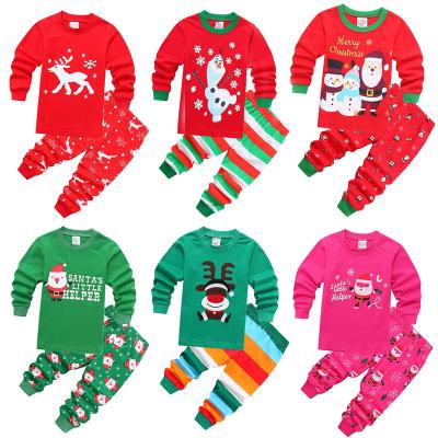 China The two-piece long-sleeved suit children's Christmas service home children's men's and women's new breathable children's pajamas for sale