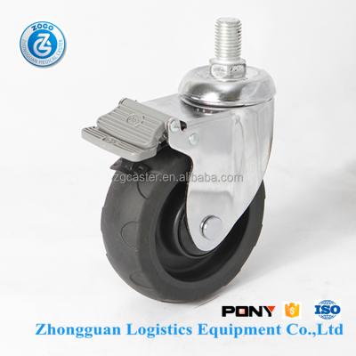 China medical caster zogo 8545-123B 5 inch 24mm post with brake stretcher caster band mute medical casters for sale