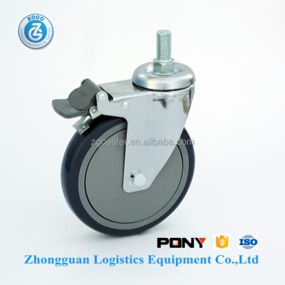 China 6 inch medical caster zogo 8746-813G brakes chrome plated universal trolley cart wheel for sale