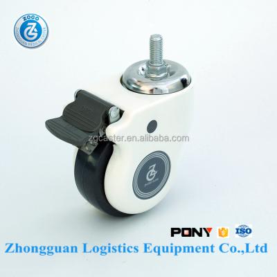 China Caster zogo 5944-813G PU/TPE medical heavy duty plastic caster wheel with 4inch hospital bed caster for sale