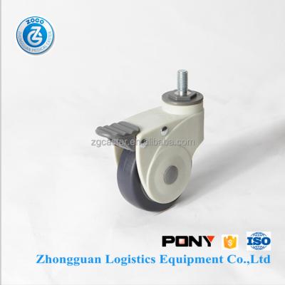 China Zogo Medical 3143-11G Full Plastic Shredded 3 Inch Gimbal Wheel Main Cabinets Medical Casters for sale