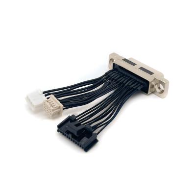 China Electronic Cable Connector 25 Pin Male D-Sub To Hirose 10 + 12 Pin Connector + Molex 4 Pin Pico-SPOX Extension Cable Adapter for sale