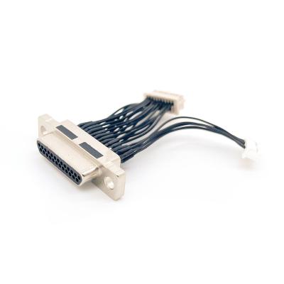 China Molex 8 Pin PicoBlade 25 D-Sub Electronic Black Ribbon Cable 20 Pin Connector + Male to Hirose for sale