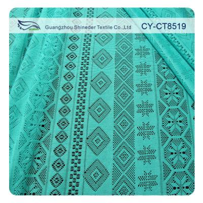 China Retail cheap fabric polyester geometric lace AZO free garment material (CY-CT8519) for sale