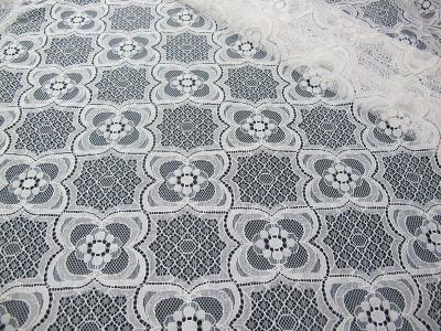 China Knitted Tulle Cotton Nylon Lace Fabric Ivory For Pajama Eco-Friendly SYD-0007 for sale