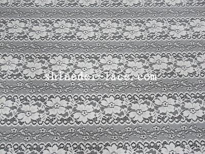 China Delicate Flower Striation Spacing Stretch Lace Fabric With Nylon Spandex Material For Dress SYD-0173 for sale