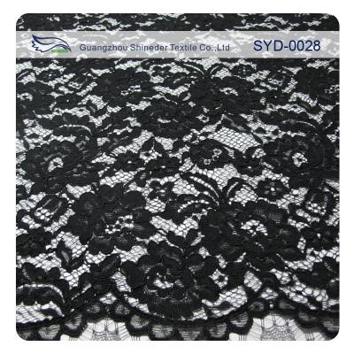 China Modern Black Macrame Corded Lace Fabric By The Yard , Eco-Friendly for sale