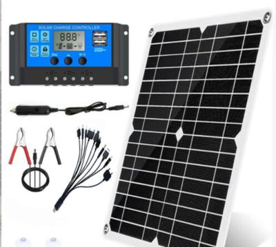 China Silicon Battery Direct Sales 25w 18v Solar Panel Kit Camping Caravan Battery Charging Monocrystalline Outdoor Power Supply for sale