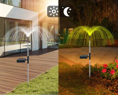 China Jellyfish Light Fiber Optic Outdoor LED Garden Lawn Ground Light Residential Solar Ground Socket Decorative Waterproof Landscape Light for sale