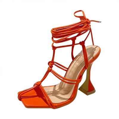 China Hot Fashion Trend Factory Sales Ladies Sandals Adjust Toe Open Toe High Heel Strap Ladies Fashion Sandals for sale