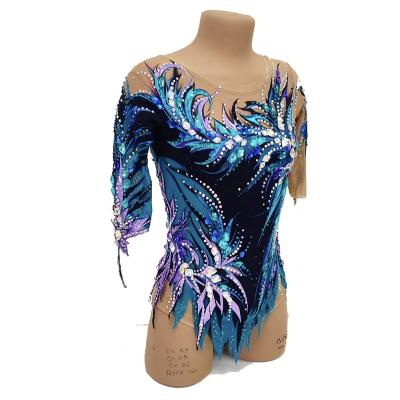 China Dresses Figure Skating Dress Girls Sleeve Rhinestones Skirt Spandex Dance Costumes Sexy Ice Skating Dress for sale