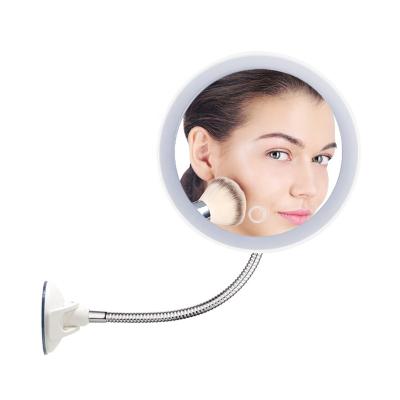 China Lighted LED Wall Mirror Gooseneck Flexible Wall Mounted Cosmetic Mirror for sale