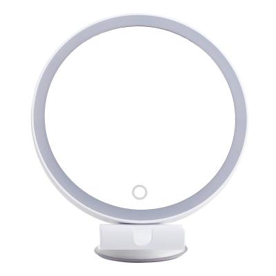 China Desktop Mirror 360 Degree Rotating Led Cosmetic Makeup Mirror With Locking Suction Cup 5X Magnifying for sale