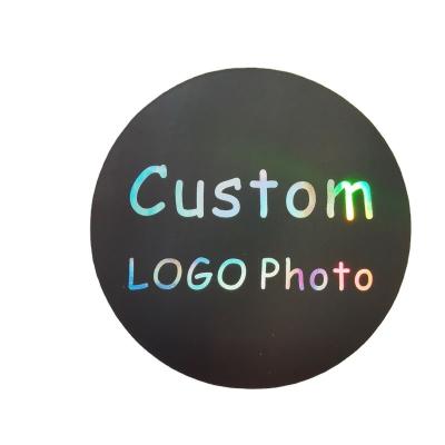 China Custom Logo Waterproof Foil Clear Transparent Gold PVC Vinyl Hologram Color Label Sticker For Medicine Bottled Bevertage Food for sale