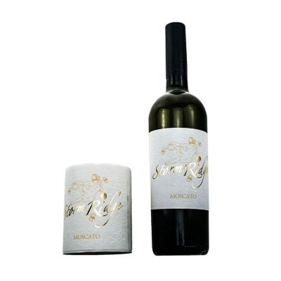 China Waterproof Custom Printed Sticker Gold Foil Texture Wine Label Sticker for sale