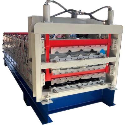 China Building Material Stores Building Machine Triple Layer Glazed Roof Panel Tile Cold Roll Shape Making Machine for sale