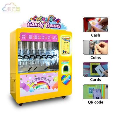 China Floor Standing Sugar Beans Vending Machine Candy Dispenser Met Digitaal Scherm Display Te koop