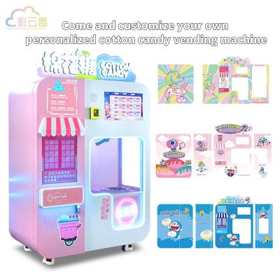 China LCD Screen Candy Floss Vending Machine 50Hz Coin Operated Cotton Candy Machine In Mall for sale