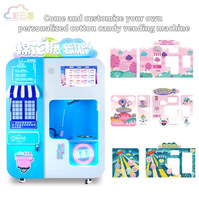 China Flower Cotton Candy Vending Machine 110V 220V Easy Clean 1.5-2 Minutes Production Capacity for sale