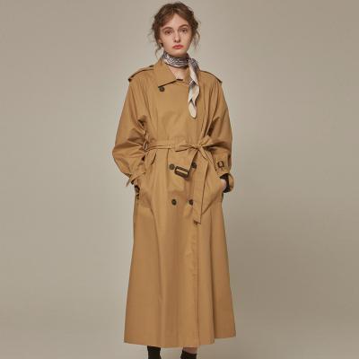 China 2022 China supplier best fashion women waterproof anorak ladies long jacket trench coat khaki women for sale