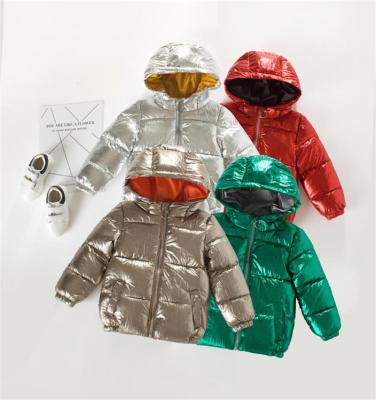 China 2020 Wholesale Sustainable Kids Toddler Clothes Kids Winter Jacket Shiny Boy Padded Poly Coat for sale