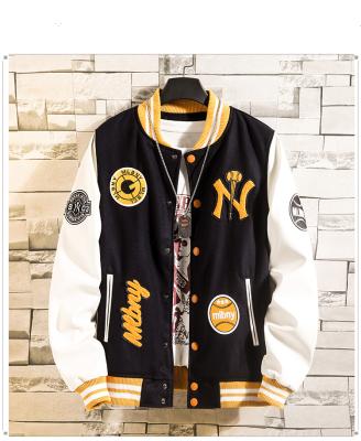 China Wholesale New Design 2021 Viable Custom Made Award Oversized Black Gray Letterman Jackets for sale