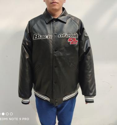 China Wholesale 2022 QUICK DRY PU Leather Jackets Men Custom Spring Coated Plus Size Mens College Baseball Letterman Jackets for sale