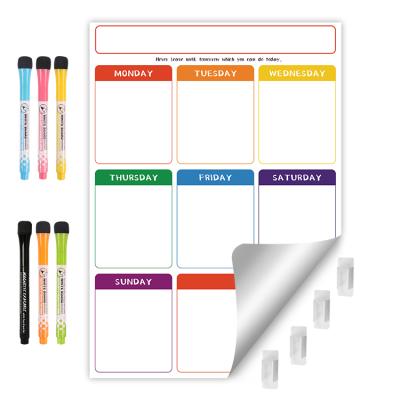 China Magnetic Multi Color Meal Planner Weekly Monthly Peel And Stick Dry Erase Sticky Planner For Family Kids for sale