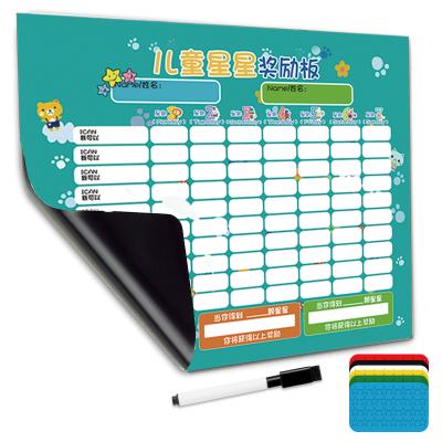 China Rewart Eco-Friendly Magnetic Chart High Quality Customized Material Children's Eco Friendly Chore Dry Erase Chart for sale