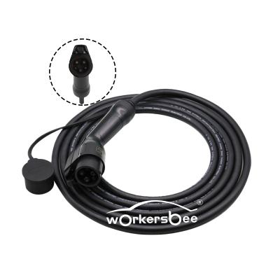 China Workersbee Durable Black SAE J1772 16A Type 1 EV Charging Plug for sale