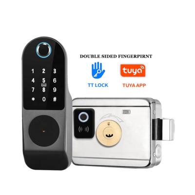 China vedio wood wireless instruction wifi door protection electronic key door lock for gate door for sale