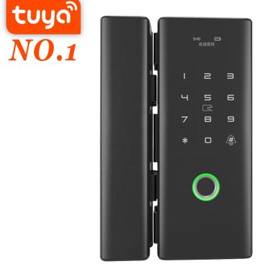 China WiFi tuya sliding door lock fingerprint numeric keypad lock zinc alloy glass numeric slide-door locks for sale