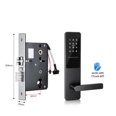 China Stainless Steel Panel/Handle/Handle TTHotel Cards Keys App SDK API Code Pin Black Electronic TT Hotel Lock Electric Door Lock For Hotel for sale