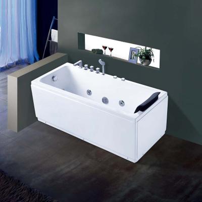 China BALISI Bathtub Factory Wholesale 1 Pillow Square 2 Whirlpool Skirt Color Smooth White Indoor Spa Massage Soaking Tub for sale