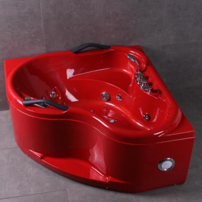 China BALISI Factory Free Wholesale Red Color Design Bathroom Whirlpool Massage Corner Bathtub for sale