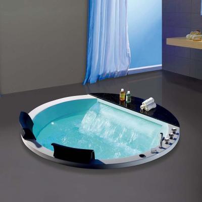 China Freestanding Hotel Modern Hot Selling Colorful Led Light Built In Round Bathtub for sale