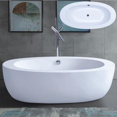 China BALISI 1.75 meter white acrylic durable indoor adult modern freestanding bathtub with oval thick side design for sale