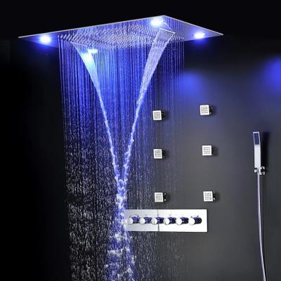 China Without hot and cold BALISI sliding bar with LED light in the wall shower mixer for sale