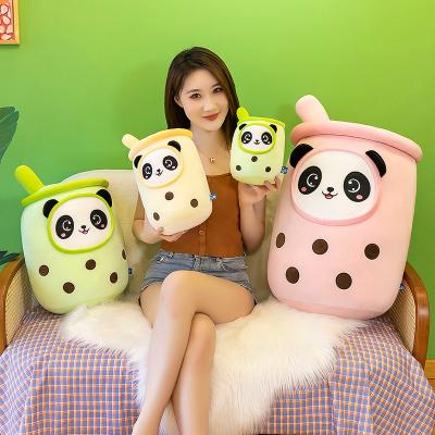 China 50cm70cm Stuffed Plush 24cm 35cm Kawaii Anime Doll Plush Toys Bubba Panda Milk Tea Plus Super Soft Stuffed Plush Pillow for sale