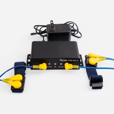 China Anti ESD CSD-495-2 High Quality Dual Channel Static Wrist Strap Online Monitor with 2pcs Wrist Strap for Electronic Industry for sale