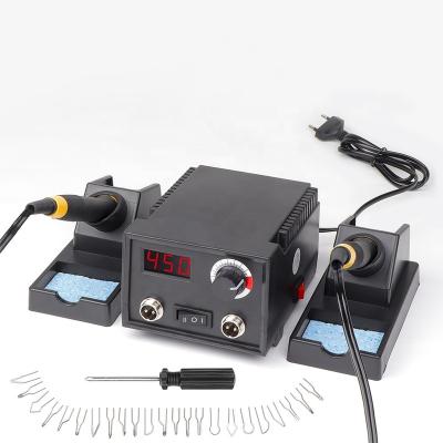 China Professional Pyrography Machine 2pcs 60W Adjustable Temperature Digital Display Building Material Wood Burning Stores Set with 23pcs Pyrography Tips for sale