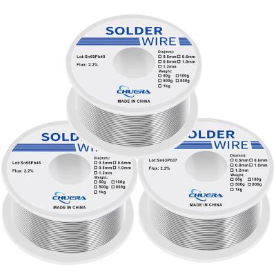 China Excellent Various Performance Customization Features High Brightness Leaded Solder Wire 500g/Roll Diameter 0.5mm 0.8mm, 1.0mm for sale