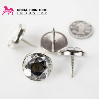 China STS-021 22mm Diameter Crystal Shank Button Acrylic  With Nail for sale